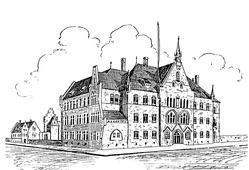 alte Grafik vom Amtsgericht Mülheim an der Ruhr